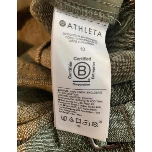 Athleta Cool Linen Leisurewear Green Heather Women's High RIse 7" Shorts Size 10 - Picture 5 of 5